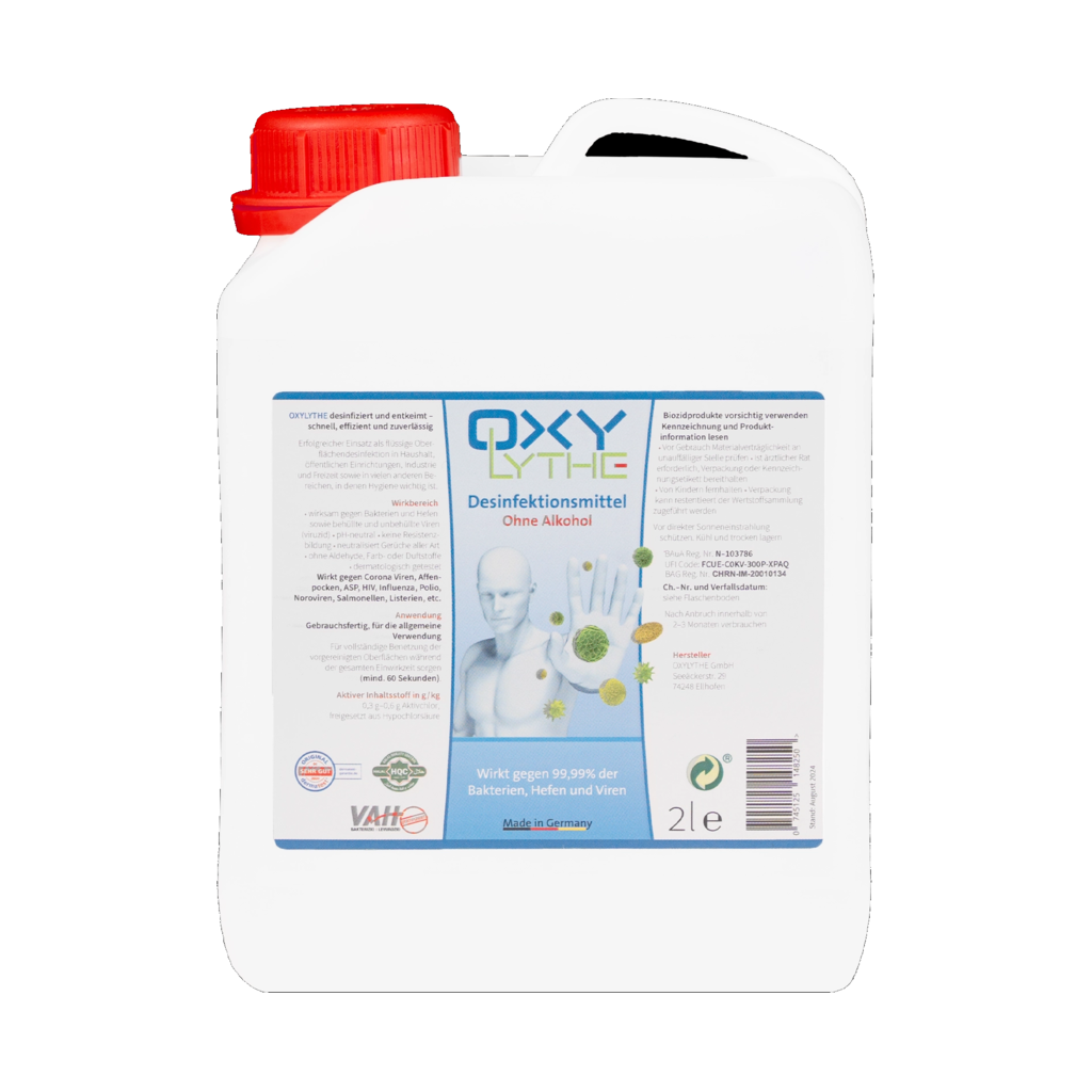 OXYLYTHE Kanister 2 L – Flächendesinfektion zum Nachfüllen – 100198-clean